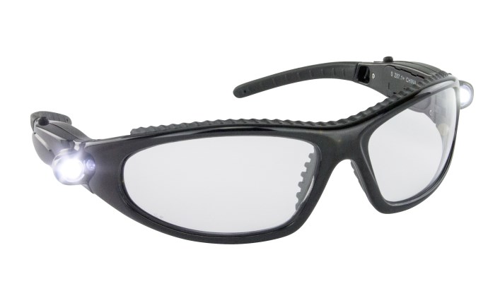 SA5420 Readers Dual LED Safety Eyewear, Black & Clear