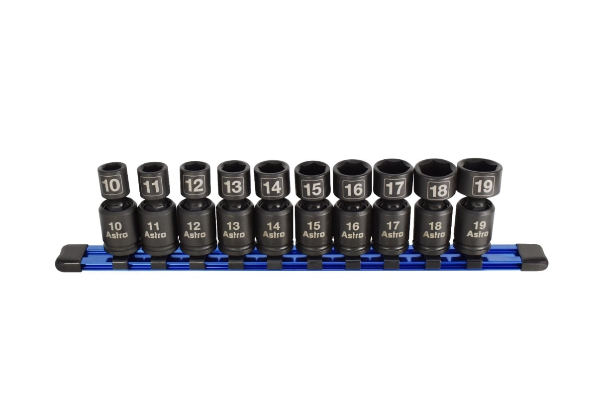 AO78344 0.375 in. Pinless Impact Metric Socket - 10 Piece