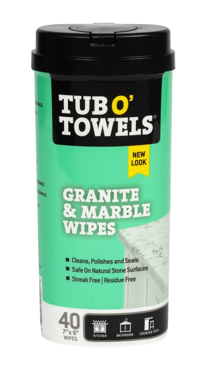 FPRTW40GR Tub O Towels Granite & Marble Wipes, 40 Count