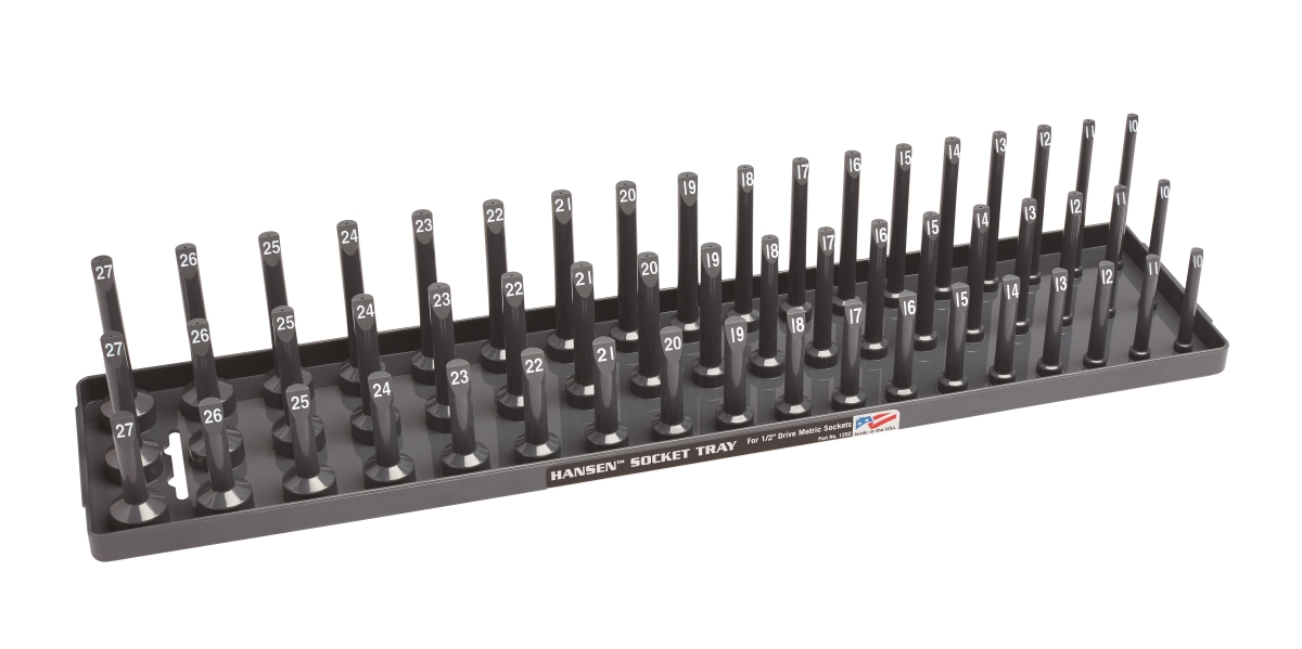 Picture of Hansen Global HA12023 0.5 in. Drive Metric Regular Semi-Dip Deep Socket Holder&#44; Black