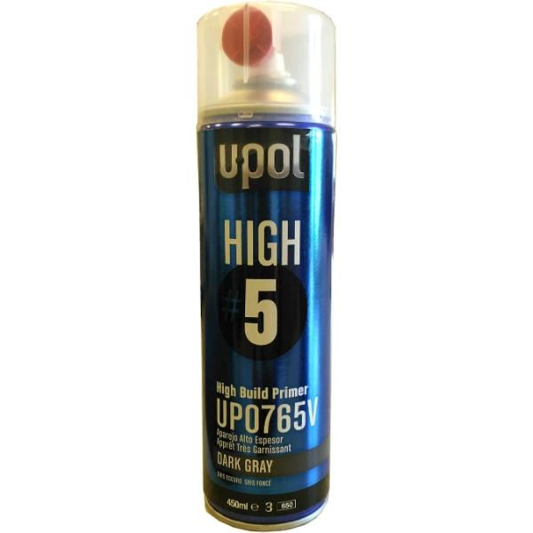 UP0765V High Build Primer No. 5 Aerosol Spray, Dark Gray