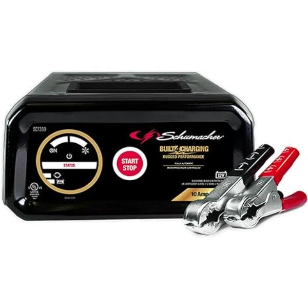 SCHSC1339 12V Fully Automatic Battery Charger & 10A Maintainer, Black
