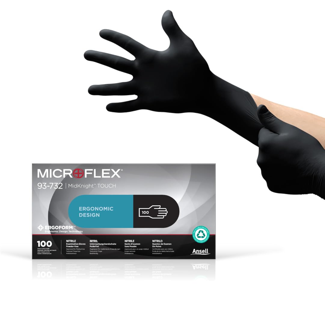 MIC93-732-S Black Midnight Touch Gloves, Small