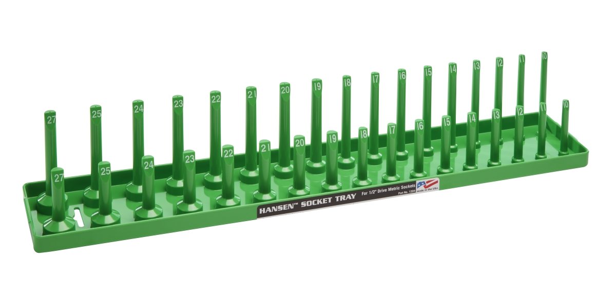 HA1204 0.5 in. Drive Met Reg & Deep Socket Holder, Green