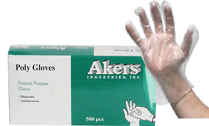 AILD902-500 Disposable Polyethylene Gloves - Medium - Box of 500