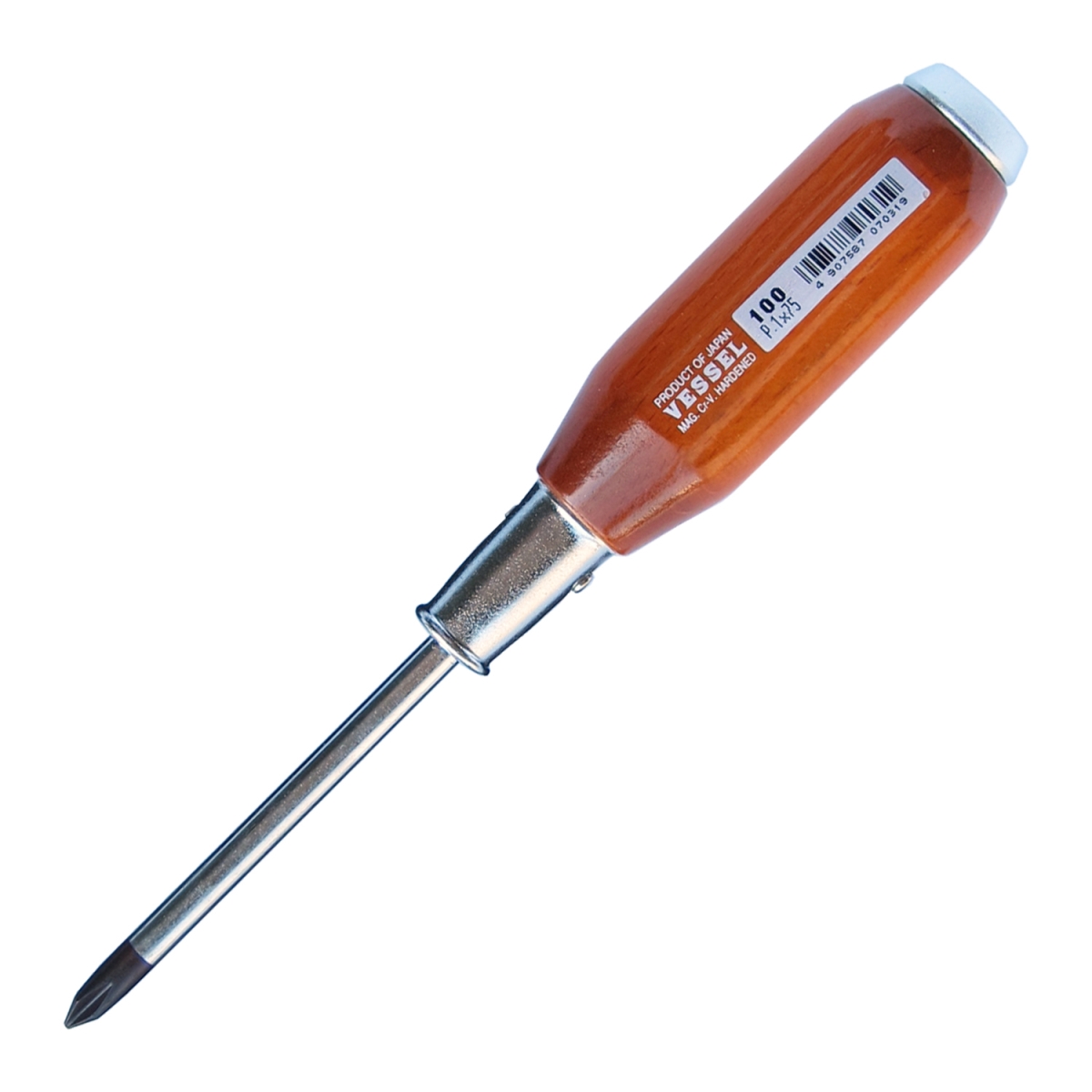 VES100P175 No.100 Ph1x75 Genuine Wood Handle Tang-Thru Screwdriver