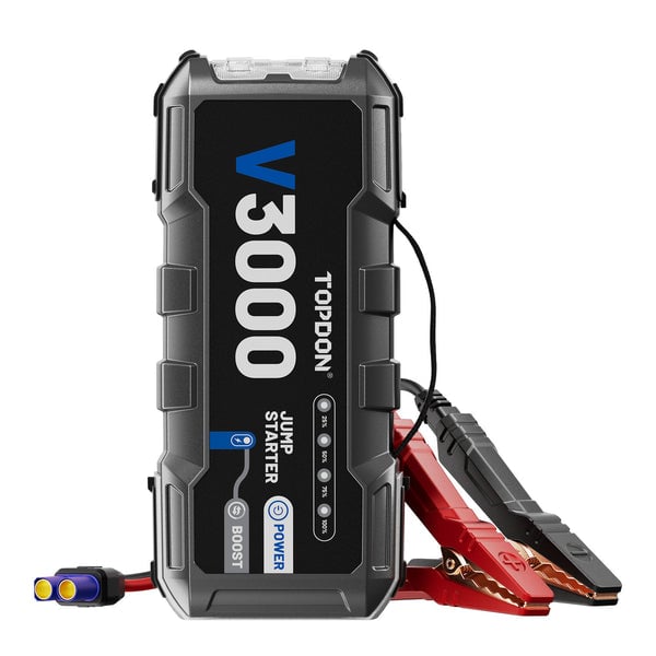 TOPV3000 Battery Jump-Starting Power Bank Flashlight - 3000 Peak