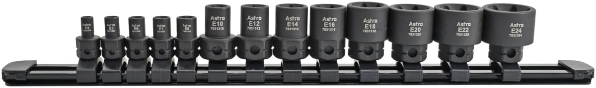 AO78313 External Torx Nano Impact Socket Set - 0.25 & 0.37 in. Drive - 13 Piece