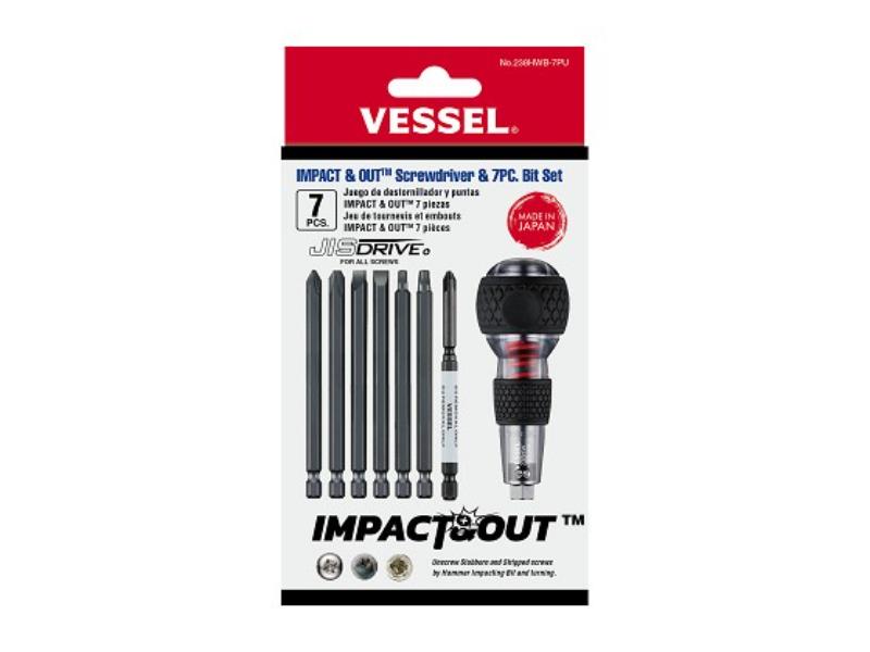 VES238HWB7PU Impact & Out Screwdriver with Bits & Pouch - 7 Piece