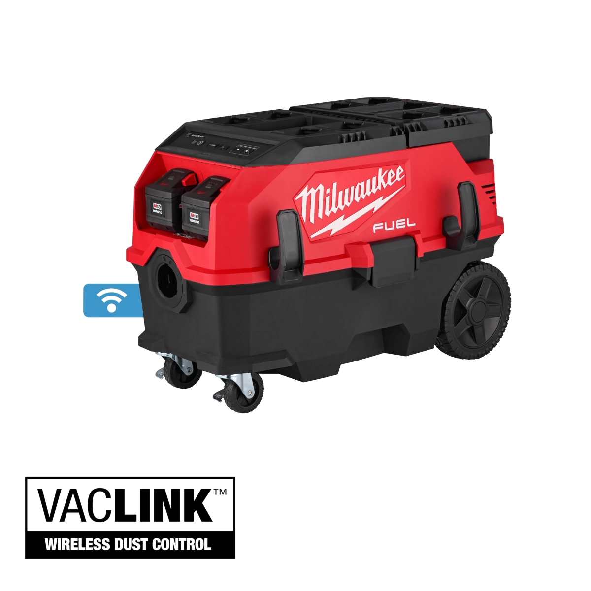 Milwaukee M18 FUEL 9 Gallon Dual Battery Dust Extractor w/PACKOUT Compatibility and VACLINK Kit - 0888-22HD