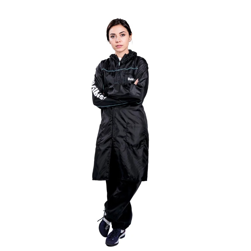 DV803893 Womens Premium Coveralls & Lab Coats, Black - Extra Large