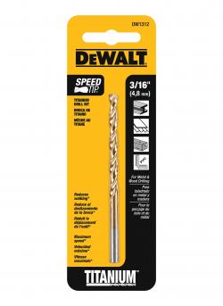 DW1312 Bit 3-16Hss Ind Titanium Bullet Dr Bit