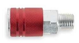 Quick Connect Coupler, Type D, 1/4 in Male NPT, Red