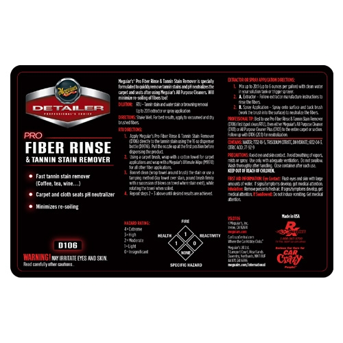 MGVSLD106 Label for Pro Fiber Rinse & Tannin Stain