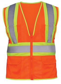 SA692-2113 Vest Fr2-Tone Class 2 Orange High Visibility, 4 x L