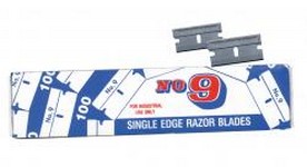 Picture of U S Blade Manufacturing UB111-01 No.9 Edge Degreased ASR Single Edge Razor Blade - Pack of 100