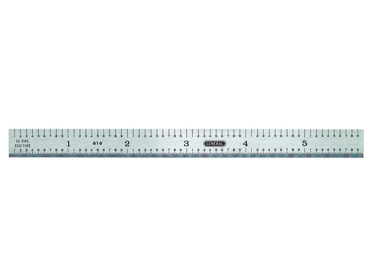 GN676 6 in. Rigid Steel Rule with 4R Graduations