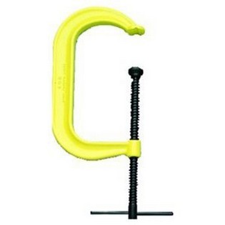 Regular Duty Anvil C-Clamp - Yellow - 3 in. Throat - Grooved Anvil Design