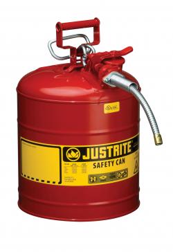 Justrite JT7250120 5 gal Type-II with Hose Safety Can, Red