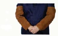 SB92180 18 in. Welding Sleeves Premium Split Cowhide, Brown