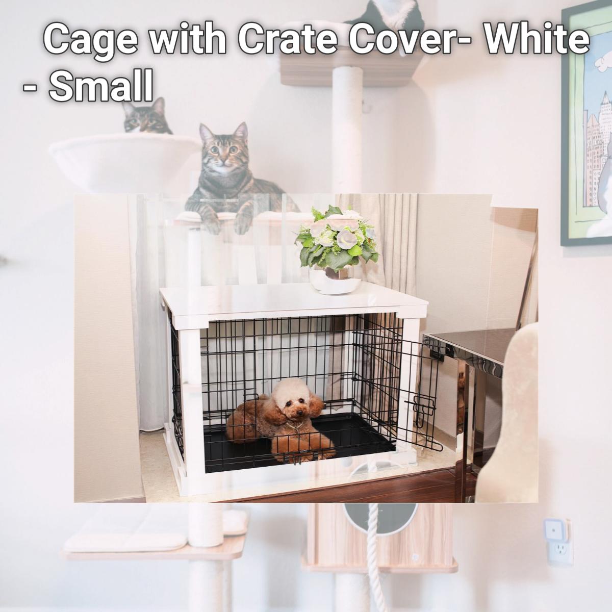 Picture of Merry Products PTH0231720100 Cage with Crate Cover- White - Small