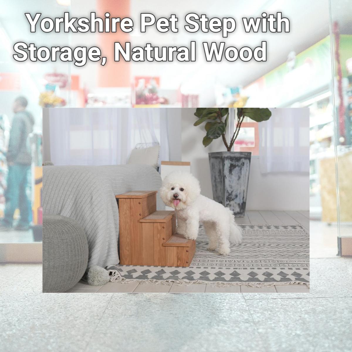 Picture of Zoovilla PTR0082212010 Yorkshire Pet Step with Storage, Natural Wood