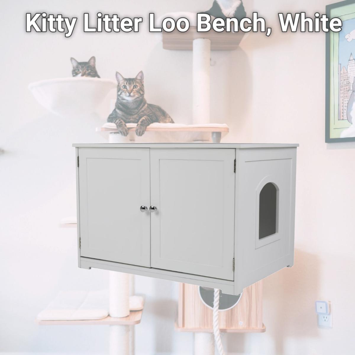 Picture of Zoovilla PTH1051720100 Kitty Litter Loo Bench, White