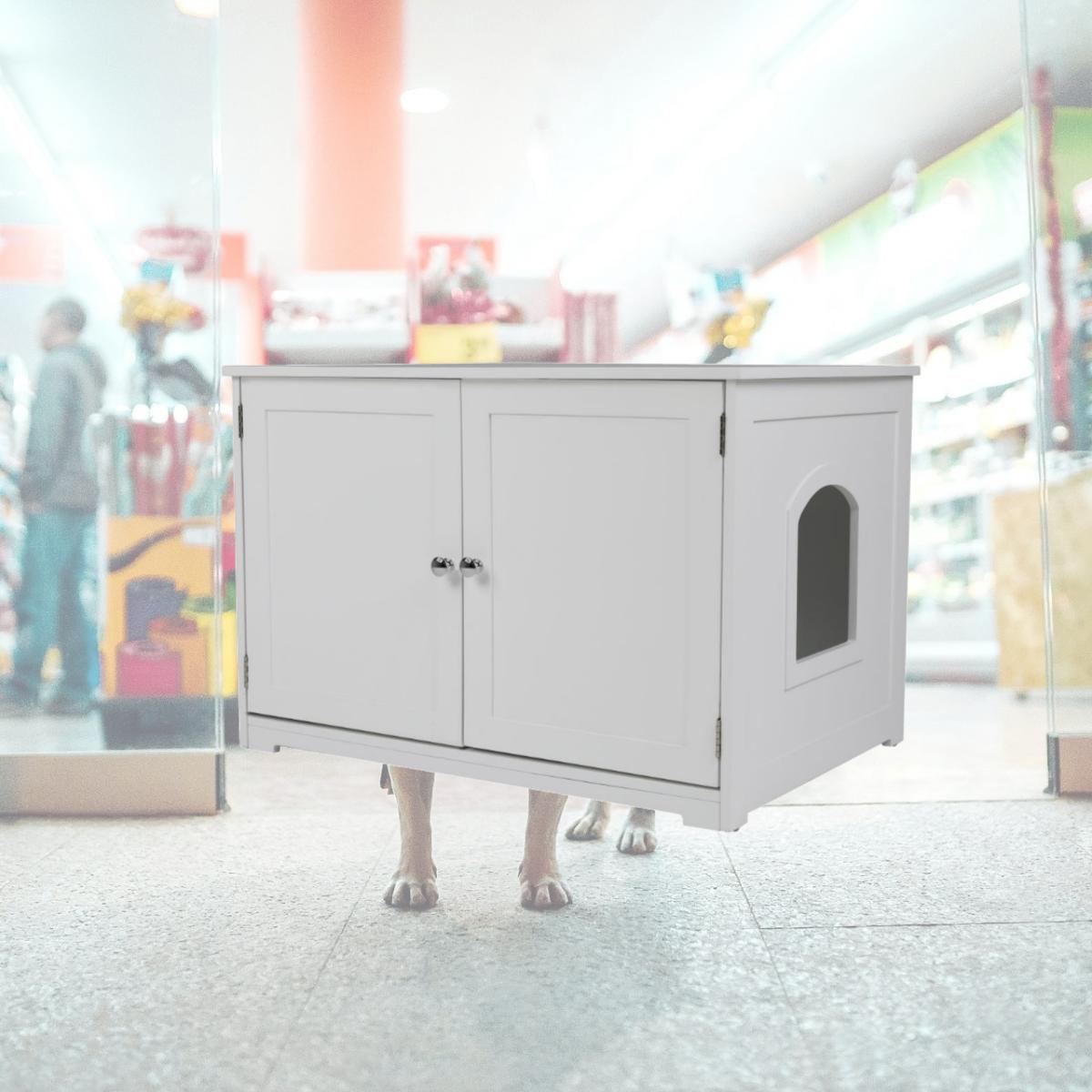 Picture of Zoovilla PTH1051720100 Kitty Litter Loo Bench, White