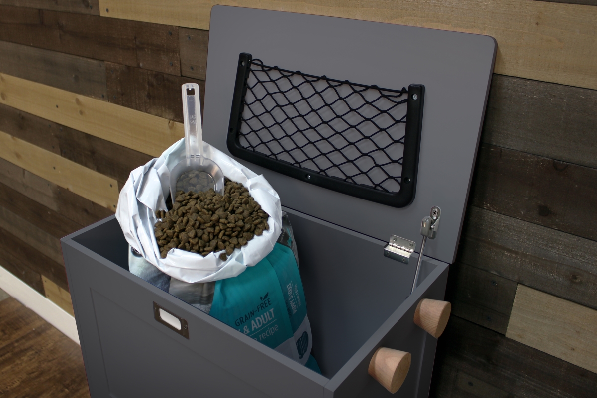Picture of Zoovilla PTF0103922510 Parlor Elevated Pet Feeder Station Gray&#44; 2 bowls included