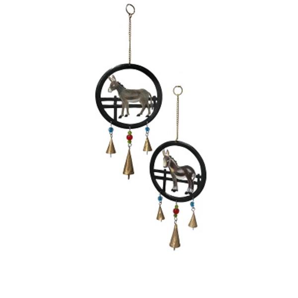 Donkey Wind Chime, Grey - Set of 2