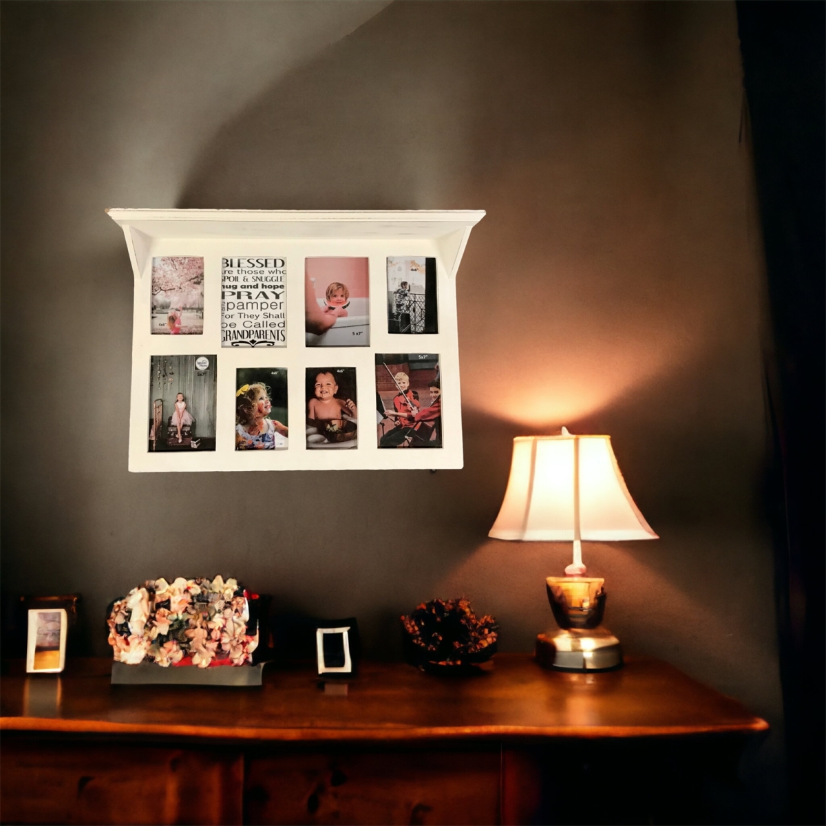 24 x 0.5 x 16.75 in. Chesapeake Cream 8 Wall Collage - Frame Shelf