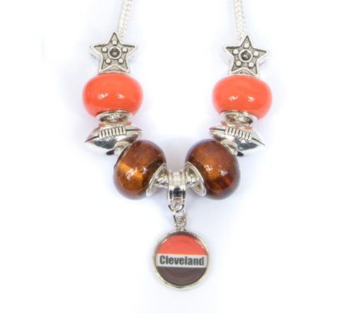Picture of My Favorite Beads 143192PMM105 Cleveland Browns Necklace with Dangling Pendant