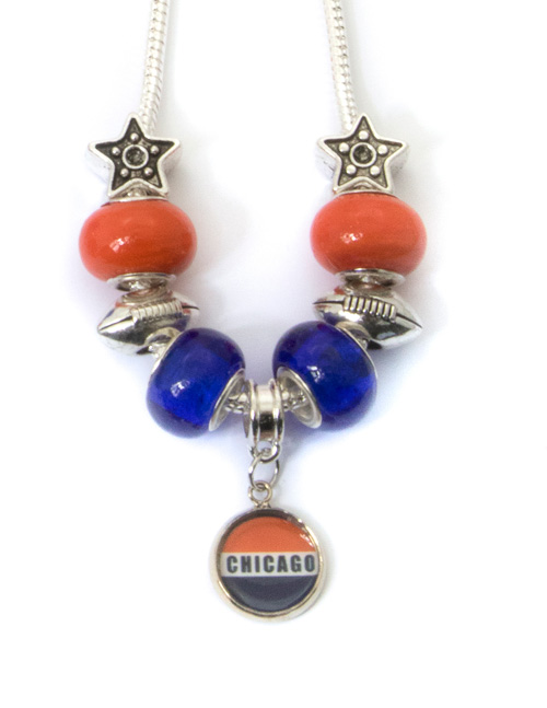 143192PMM113 Chicago Bears Necklace with Pendant Handmade, Large Hole -  My Favorite Beads