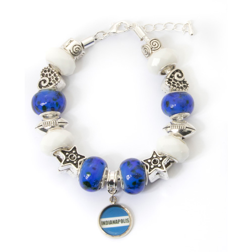 Picture of My Favorite Beads 143192PMM126 Indianapolis Colts Bracelet with Dangling Indianapolis Pendant