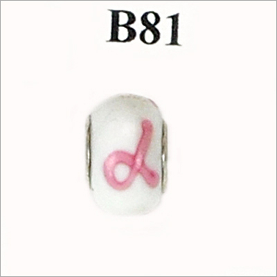 Picture of My Favorite Beads 143192PMM175 Breast Cancer Awareness Bead White with Pink
