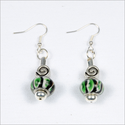Picture of My Favorite Beads 143192PMM182 Emerald Isle Irish Painted Glass Bead Earrings