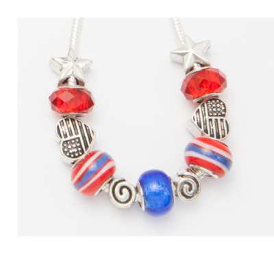 Stars & Stripes Glass Beaded Necklace