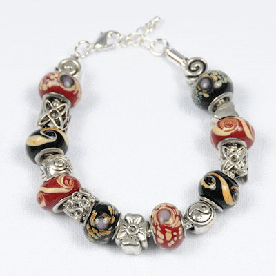 African Safari Painted Charm Bracelet