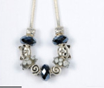 Gray Tabby Cat Beaded Necklace