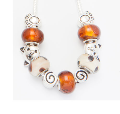 Bronze Tabby Beaded Necklace