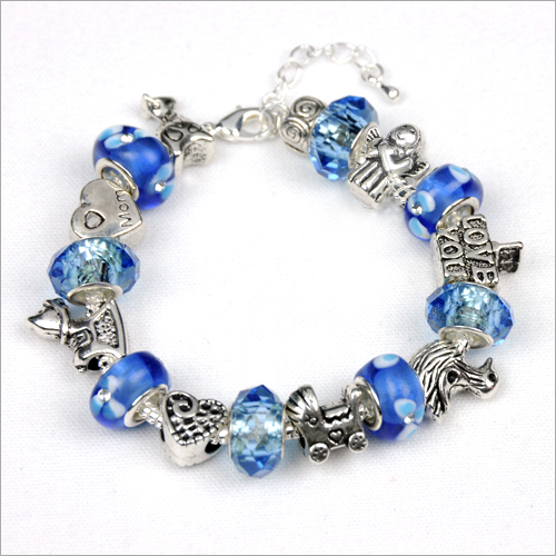 New Mom Baby Boy Charm Bracelet