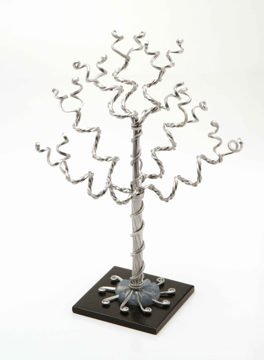 Picture of My Favorite Beads 143192PMM357 Mini Silver Jewelry Tree on Black Base
