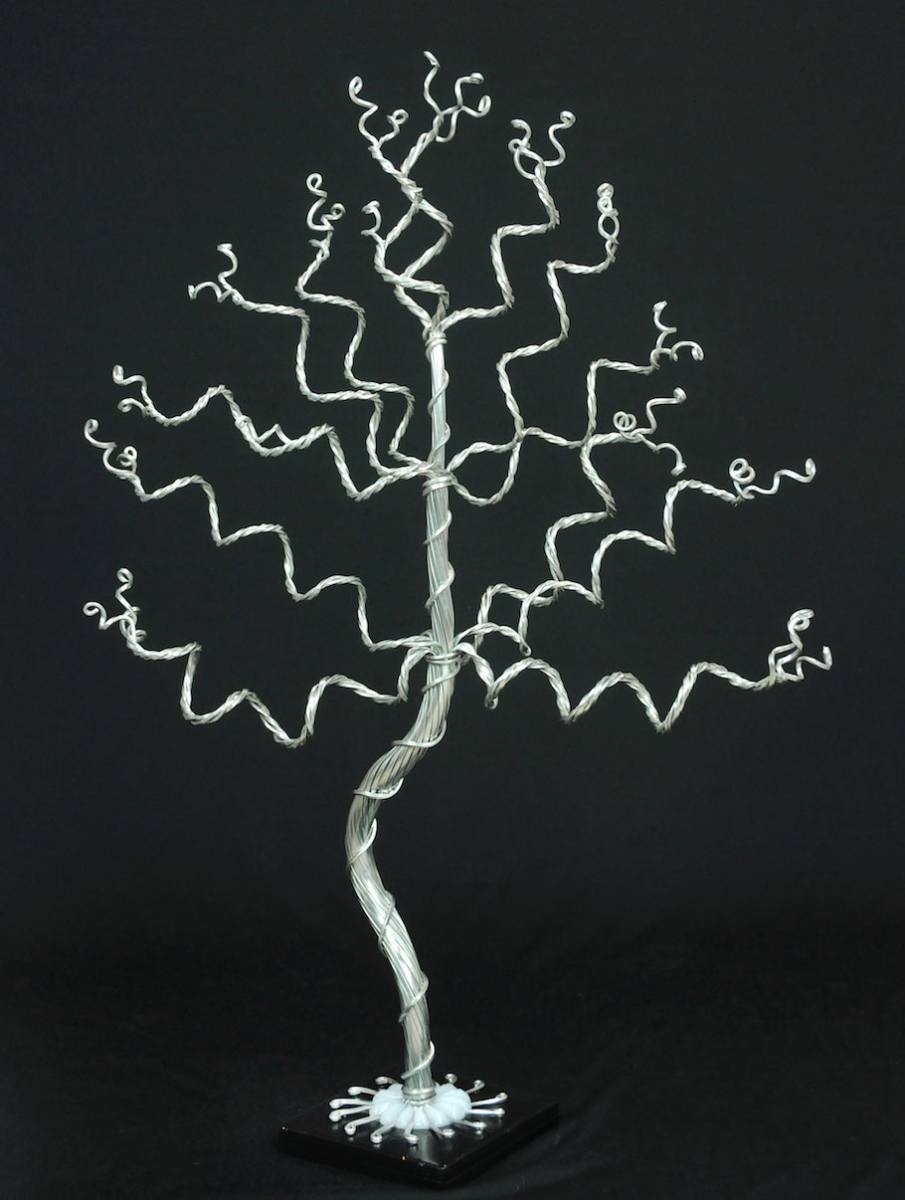 Picture of My Favorite Beads 143192PMM359 Medium Silver Jewelry Tree on Black Base