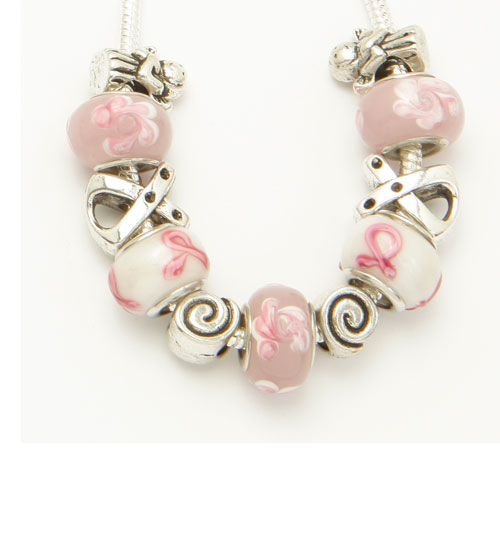 Breast Cancer Awareness Beaded Necklace
