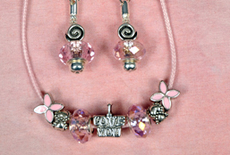 Picture of My Favorite Beads 143192PMM430 Sweetheart Surprise Super Pink Charm Jewelry Set