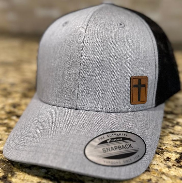 Ohio Basket  Chic Gray Hat with Cross Patch Classic Snapback Hat with Leatherette Cross Patch