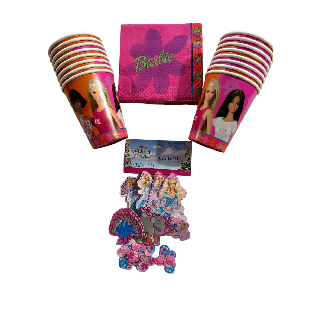 Picture of Hallmark 143192PMM589 Barbie Party Kit with Napkins&#44; Cups & Confetti for 16 Guests