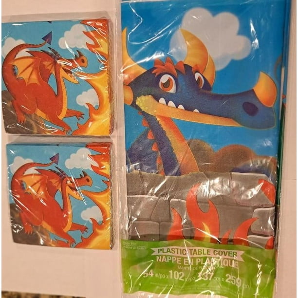 Picture of Unique 143192PMM559 Dragon Party Supplies - Table Cover & 32 Beverage Napkins&#44; Multi Color