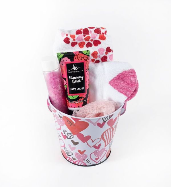 Picture of 3 Valentine&#39;s Day Gift Basket Pails by OhioBasketChic - Perfect for Employees&#44; Friends&#44; Family
