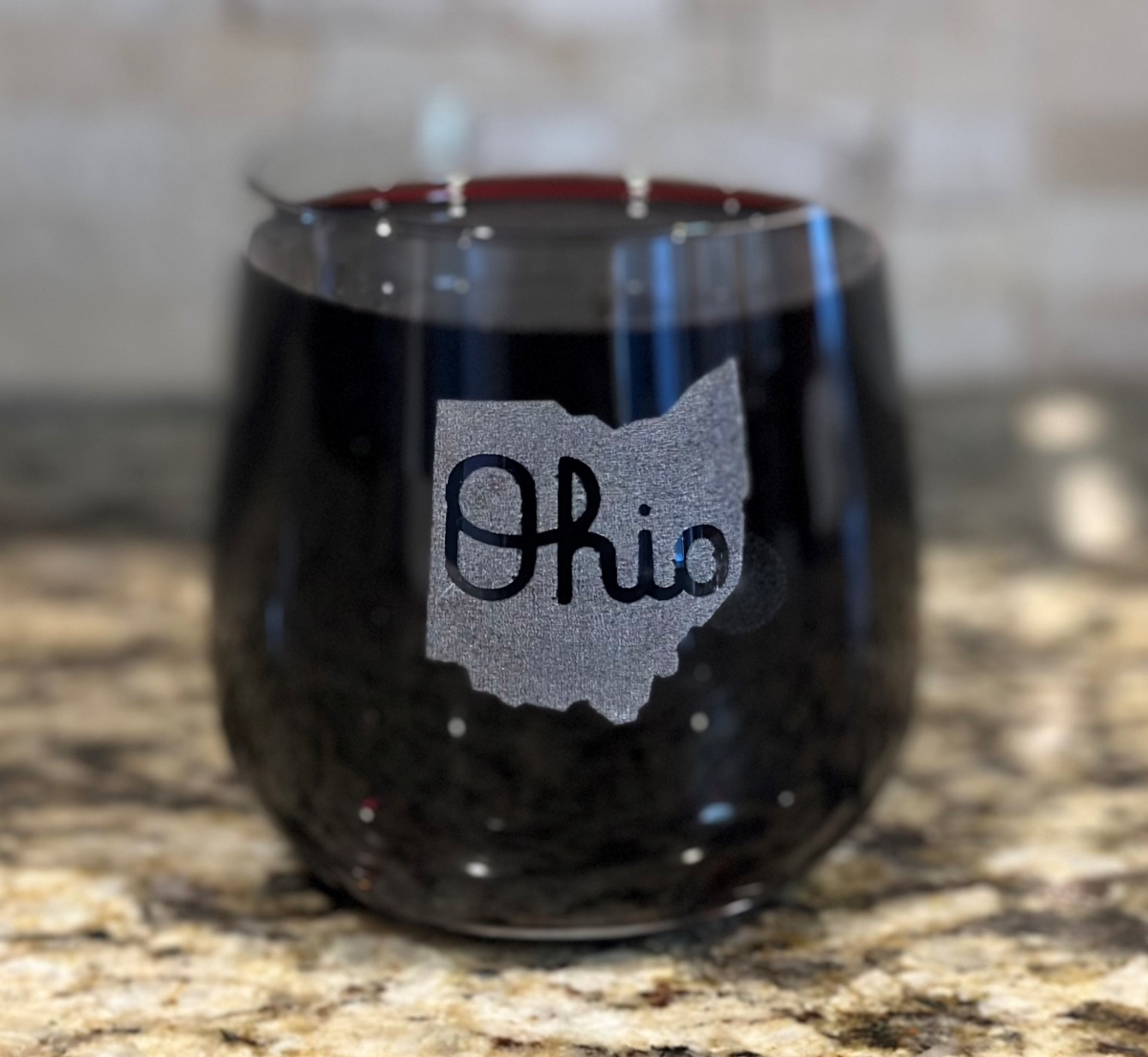 Picture of Set of 4 Juice/Rocks Glasses with State of Ohio Design by OhioBasketChic